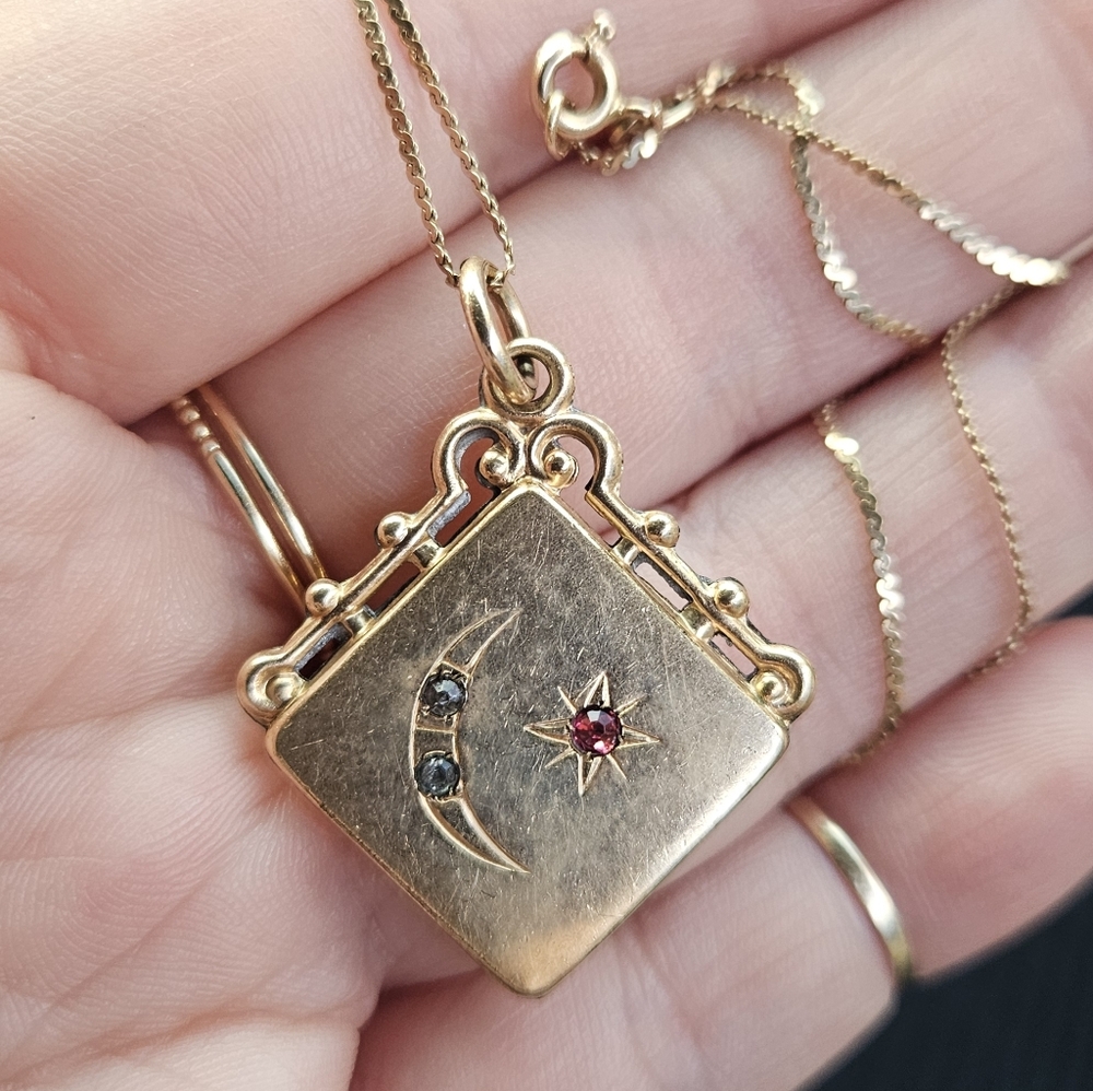 Victorian Moon And Star pendant